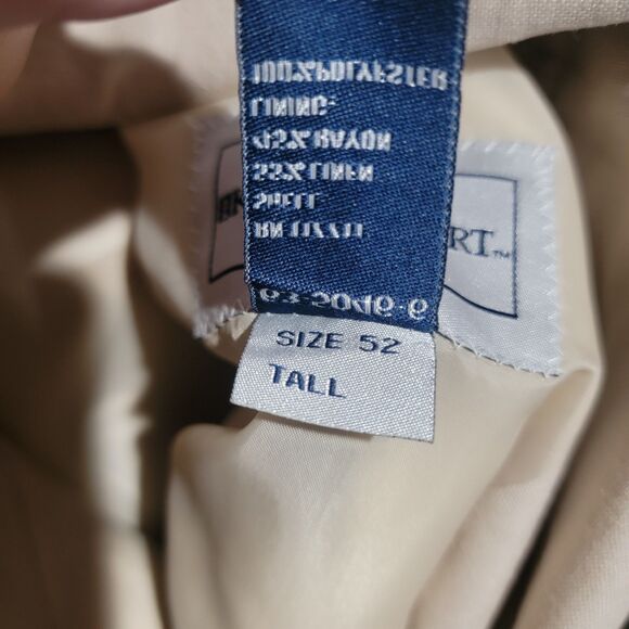 Kings Court Mens Size 52 Tall Linen Blend Blazer Cream - Picture 4 of 12